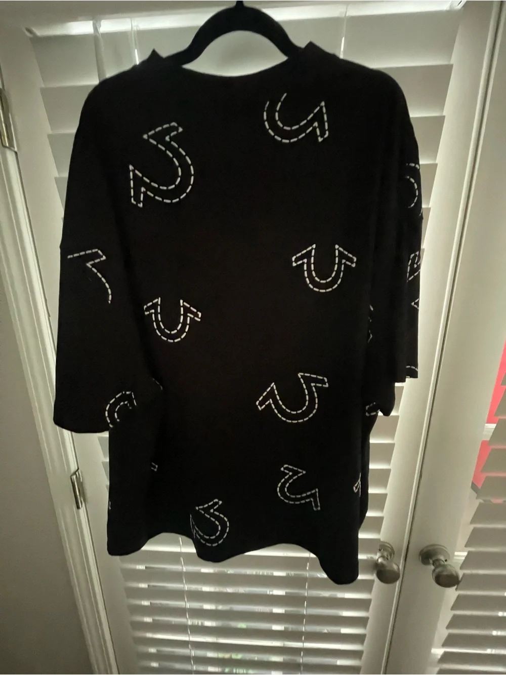 True Religion Black Short Sleeve with White Logo Accents